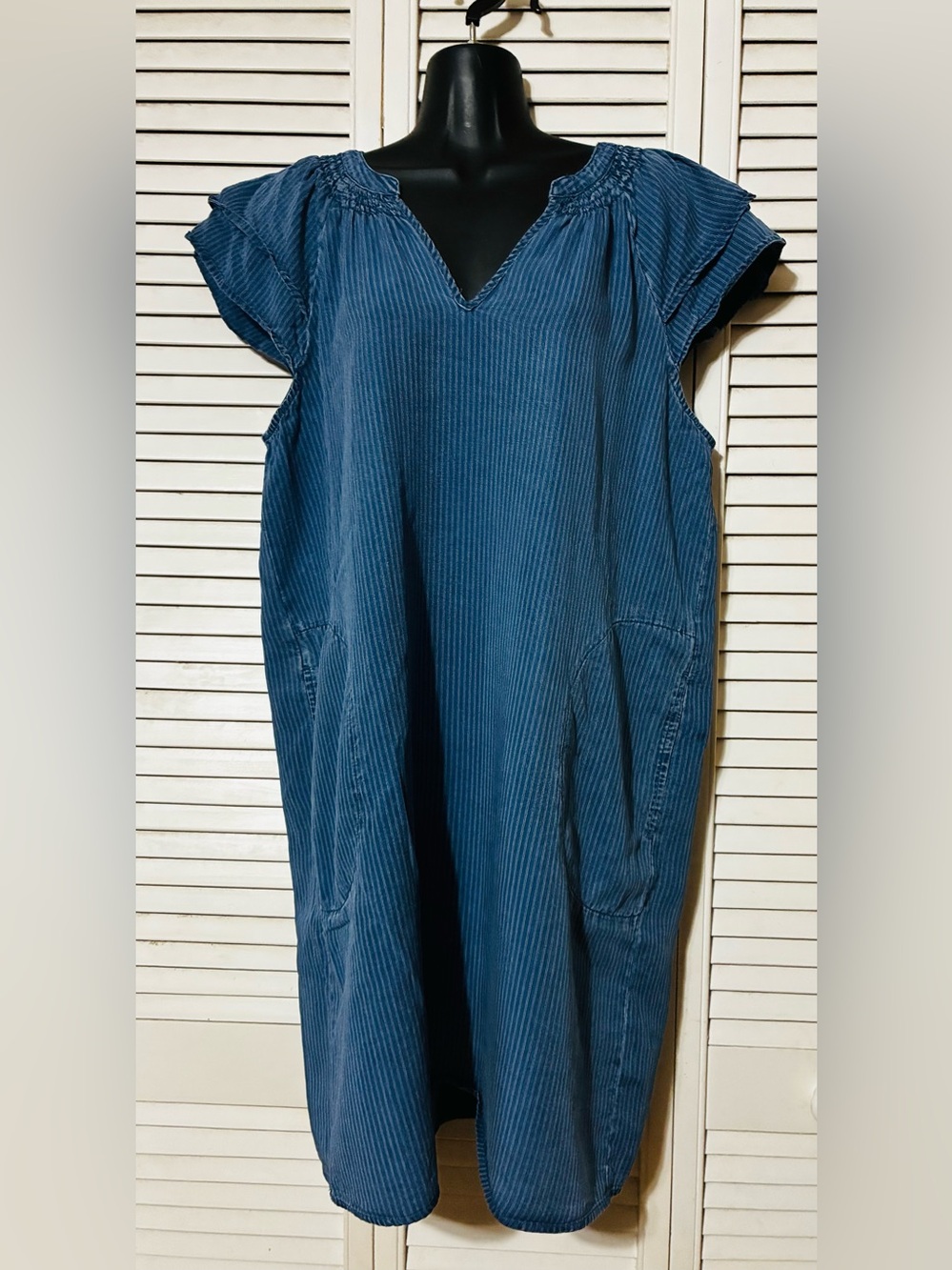Liverpool ladies Blue denim Pinstripe Casual Shift Dress